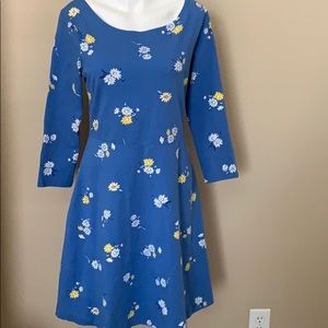 Old Navy A line dress size M blue with floral NWOT